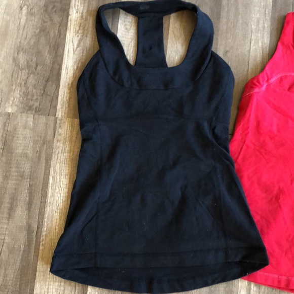 Lululemon Fitted Tanks Black and Red Bundle 4 - Picture 2 of 11